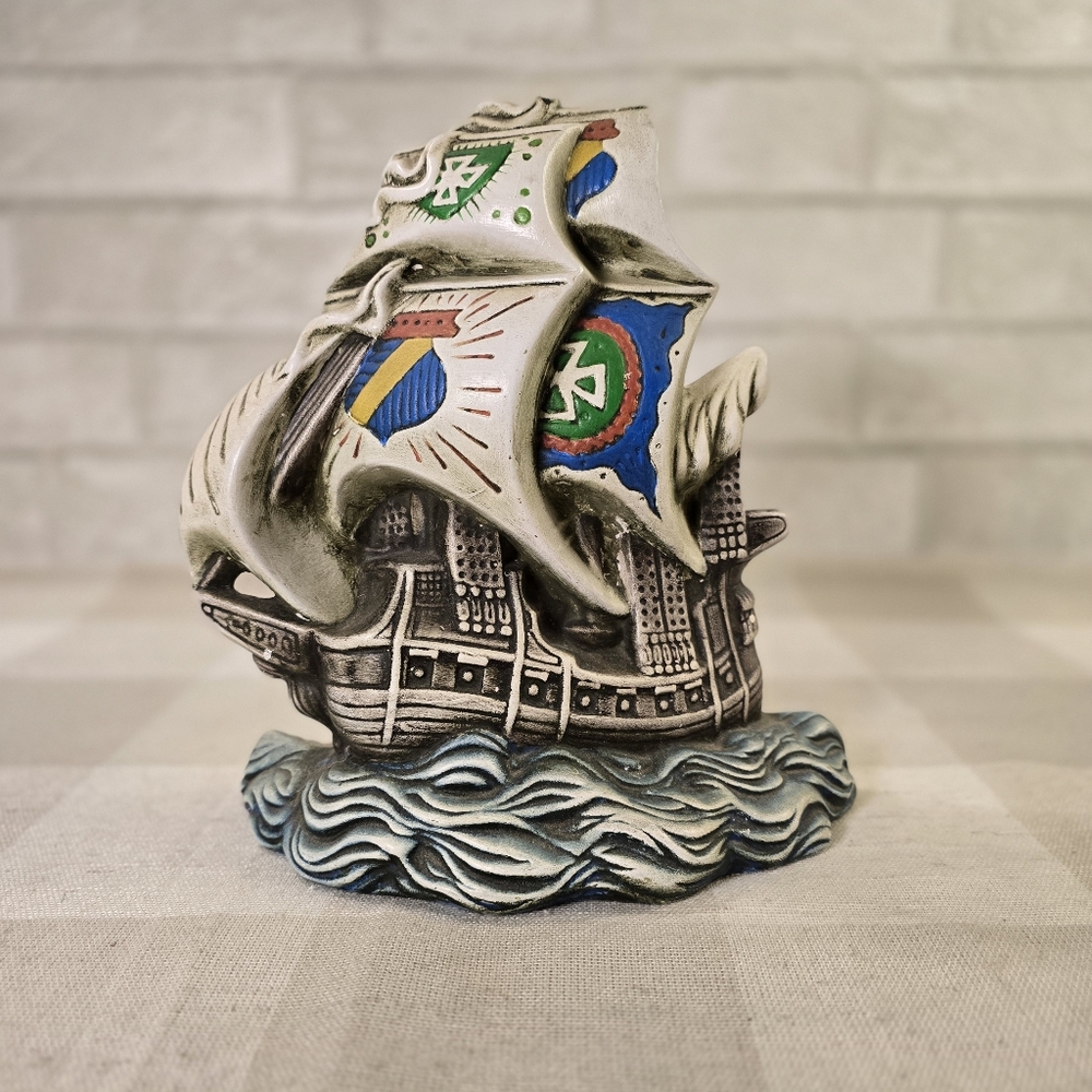 Vintage Atlantic Mold Sailing Ship Pirate Ship Nautical Hanging Wall Plaque